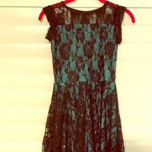 π 3 for $40 π Green & black lace skater dress